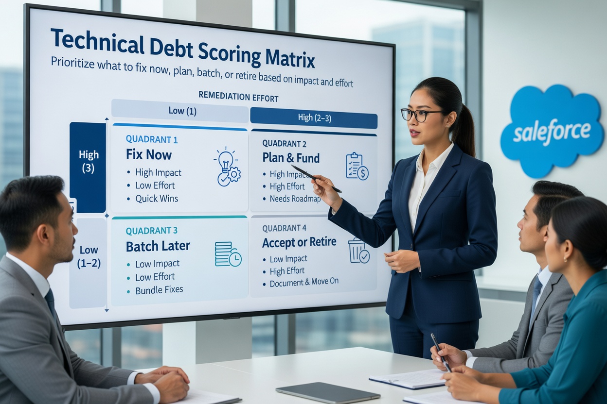 How a Technical Debt Scoring Matrix Ensures Agentforce Readiness